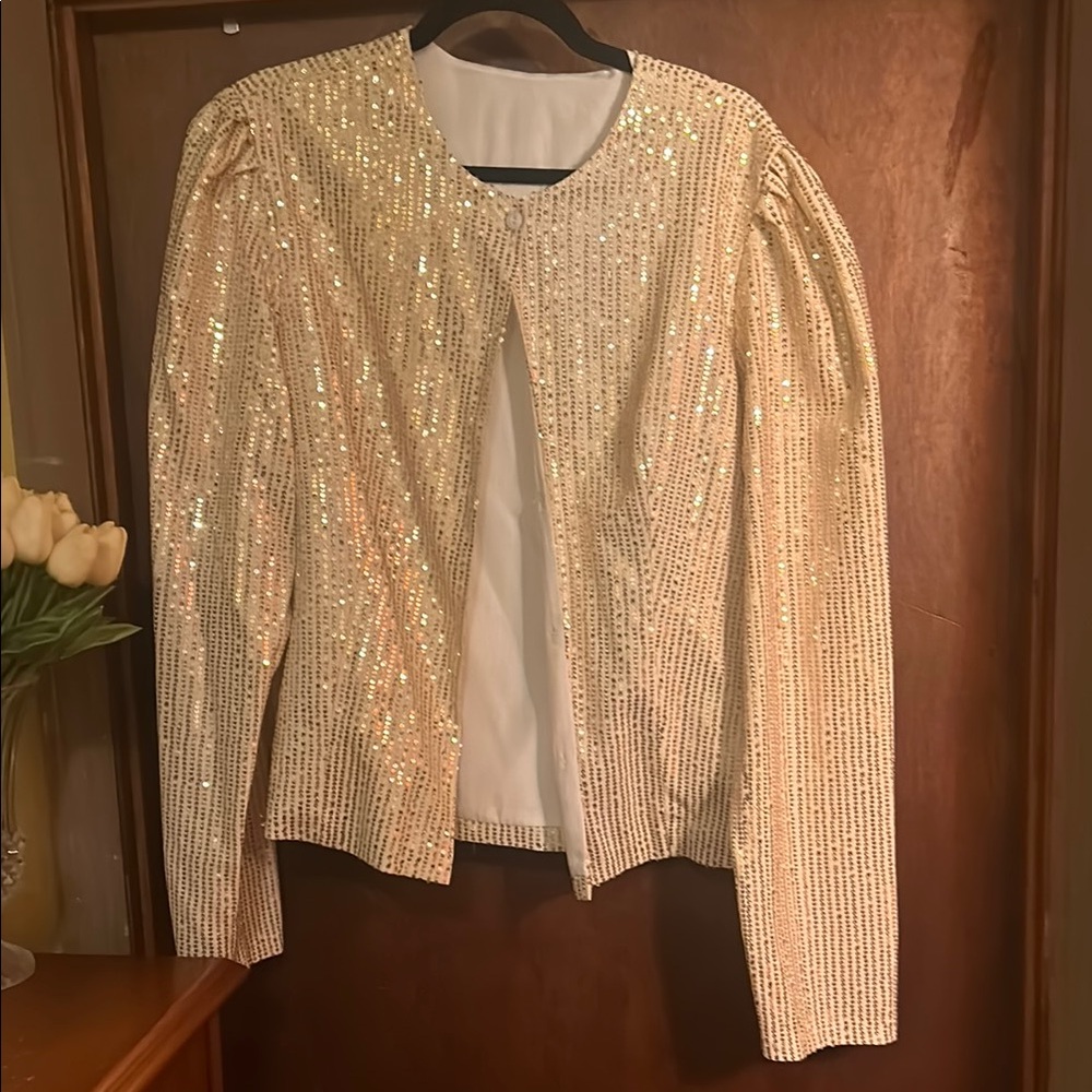 Sequin Embellished Gold Jacket